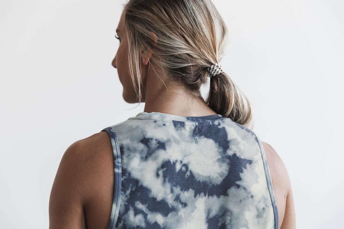 Nobull Muscle Tie-Dye Women's Tank Tops Blue Blue | Australia (EA6207)